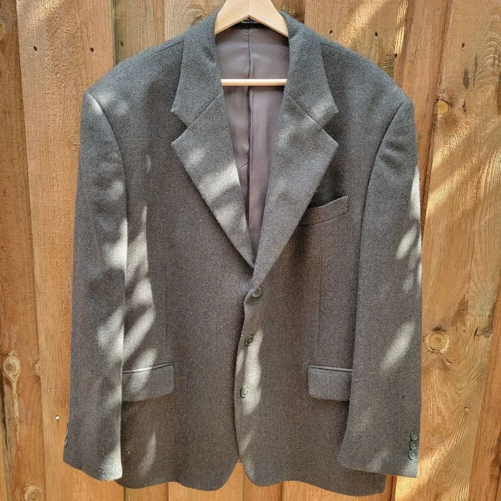 Barrington Mens 44S Gray Lambswool/Cashmere No Vent South Africa Made Blazer